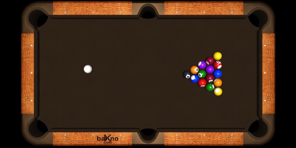 Billiards' orange leather table playing a nine ball match