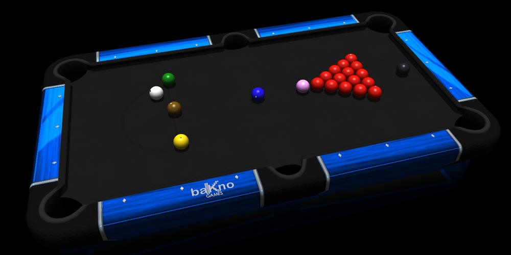 Billiards' blue table playing a snooker match
