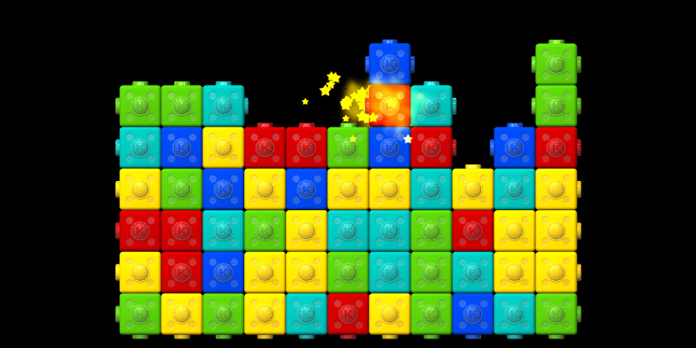 Kubix game play in a 12 by 12 blocks