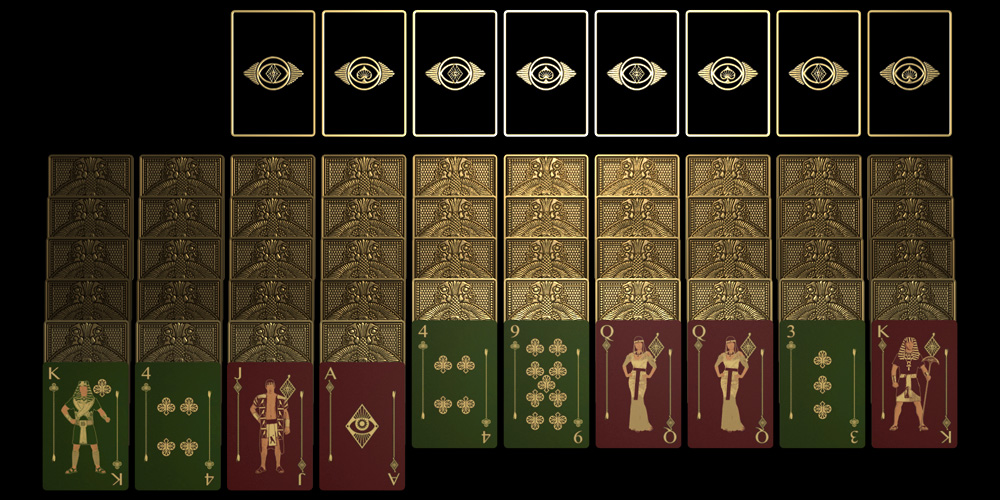Solitaire pharao style cards featuring a Spider game
