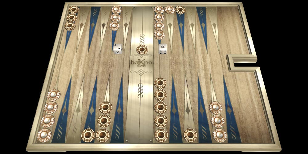 Backgammon table featuring a marbledesign