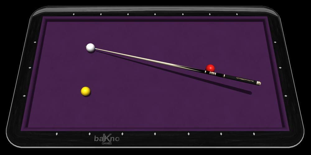 Billiards' purple table playing a tree ball match