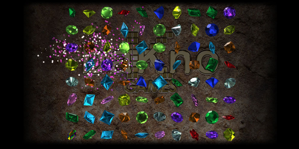 Gems game showing multiple row scoring