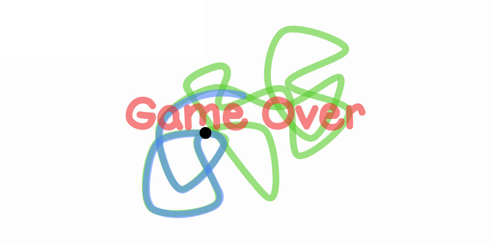 Kink gameplay showing the game over message