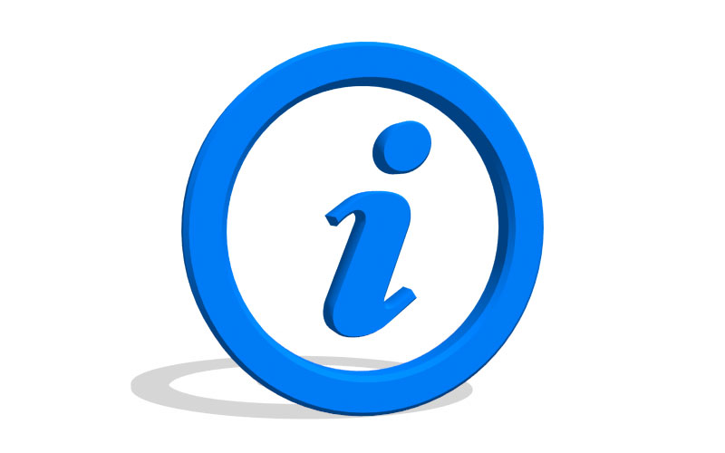 The character i inside a blue circle representing an information icon