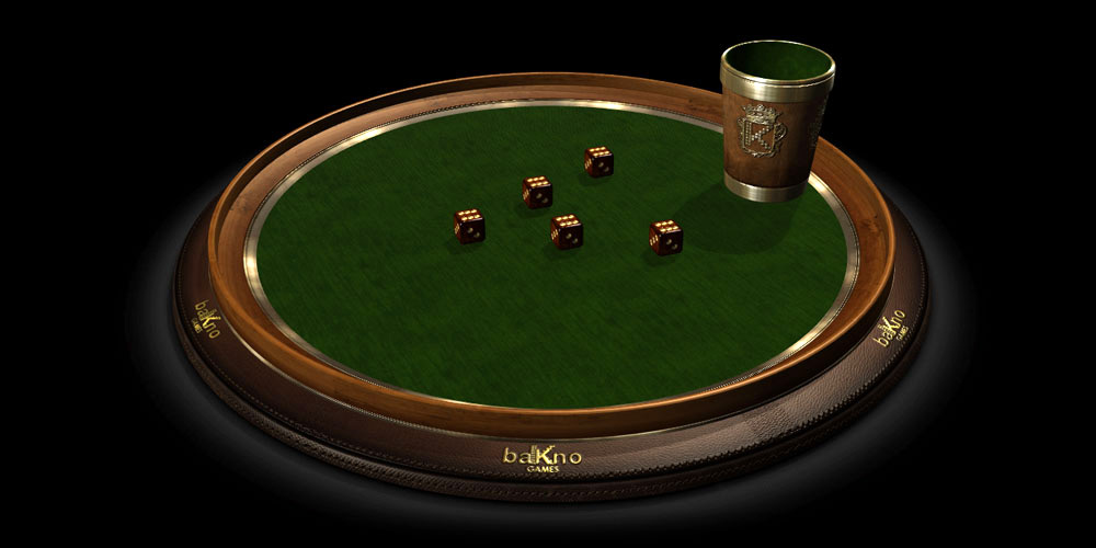 Yatzy dice game featuring the leather table